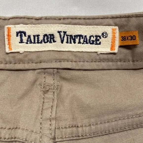 Taylor Vintage Khaki Pants Men's 38x30 Canaan Slim Fit Soft Stretch 5 Pocket NWT - Picture 14 of 16